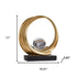 11" Gold Hand Painted Abstract Crystal Ball Tabletop Sculpture