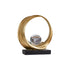 11" Gold Hand Painted Abstract Crystal Ball Tabletop Sculpture