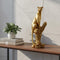 13" Bronze Resin Leopard Hand Painted Tabletop Sculpture