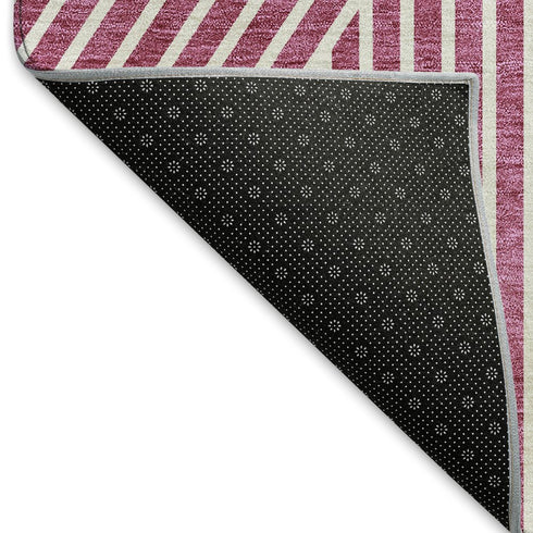 5' X 8' Blush And Ivory Geometric Washable Area Rug With UV Protection
