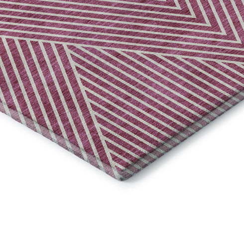 5' X 8' Blush And Ivory Geometric Washable Area Rug With UV Protection