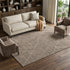 8' X 10' Brown And Beige Geometric Washable Area Rug With UV Protection