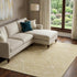 8' X 10' Gold And Ivory Geometric Washable Area Rug With UV Protection