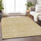 8' X 10' Gold And Ivory Geometric Washable Area Rug With UV Protection