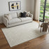 5' X 8' Ivory And Beige Geometric Washable Area Rug With UV Protection