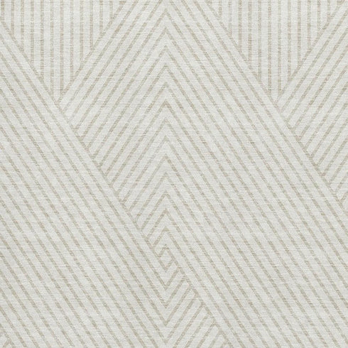 5' X 8' Ivory And Beige Geometric Washable Area Rug With UV Protection