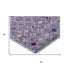 5' X 8' Lavender Ivory And Blue Southwestern Washable Area Rug With UV Protection