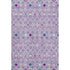 5' X 8' Lavender Ivory And Blue Southwestern Washable Area Rug With UV Protection