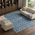8' X 10' Navy Blue Peach And Gold Southwestern Washable Area Rug With UV Protection