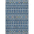 8' X 10' Navy Blue Peach And Gold Southwestern Washable Area Rug With UV Protection