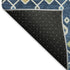 8' X 10' Navy Blue Peach And Gold Southwestern Washable Area Rug With UV Protection