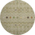 8' Sage Beige And Gold Southwestern Washable Round Rug With UV Protection