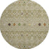 8' Sage Beige And Gold Southwestern Washable Round Rug With UV Protection