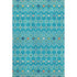 8' X 10' Teal Gold And Green Southwestern Washable Area Rug With UV Protection