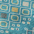 8' X 10' Teal Gold And Green Southwestern Washable Area Rug With UV Protection