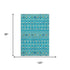 8' X 10' Teal Gold And Green Southwestern Washable Area Rug With UV Protection