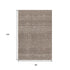 8' X 10' Brown And Beige Striped Washable Area Rug With UV Protection