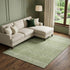 9' X 12' Green And Ivory Striped Washable Area Rug With UV Protection