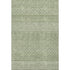 9' X 12' Green And Ivory Striped Washable Area Rug With UV Protection
