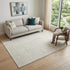 5' X 8' Ivory And Beige Striped Washable Area Rug With UV Protection
