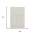 8' X 10' Ivory And Beige Striped Washable Area Rug With UV Protection