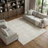 8' X 10' Ivory And Beige Striped Washable Area Rug With UV Protection