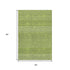 5' X 8' Lime Green And Ivory Striped Washable Area Rug With UV Protection
