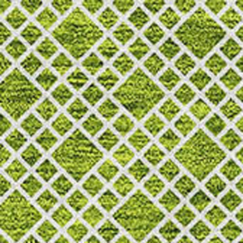 5' X 8' Lime Green And Ivory Striped Washable Area Rug With UV Protection