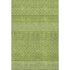 5' X 8' Lime Green And Ivory Striped Washable Area Rug With UV Protection