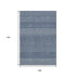 9' X 12' Navy Blue And Ivory Striped Washable Area Rug With UV Protection
