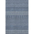 9' X 12' Navy Blue And Ivory Striped Washable Area Rug With UV Protection