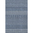9' X 12' Navy Blue And Ivory Striped Washable Area Rug With UV Protection