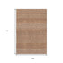 9' X 12' Rust And Ivory Striped Washable Area Rug With UV Protection