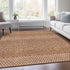 9' X 12' Rust And Ivory Striped Washable Area Rug With UV Protection