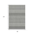 8' X 10' White And Black Striped Washable Area Rug With UV Protection