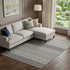 8' X 10' White And Black Striped Washable Area Rug With UV Protection