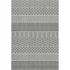 8' X 10' White And Black Striped Washable Area Rug With UV Protection