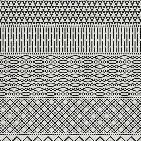 8' X 10' White And Black Striped Washable Area Rug With UV Protection