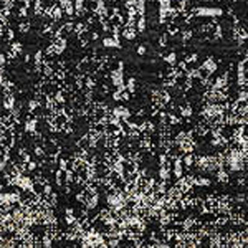 5' X 8' Black And Ivory Abstract Washable Area Rug With UV Protection
