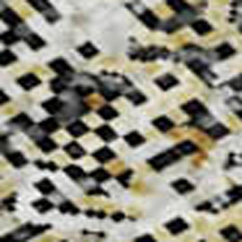 5' X 8' Black And Ivory Abstract Washable Area Rug With UV Protection