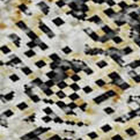 5' X 8' Black And Ivory Abstract Washable Area Rug With UV Protection