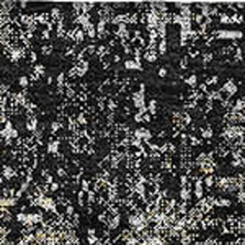 9' X 12' Black And Ivory Abstract Washable Area Rug With UV Protection