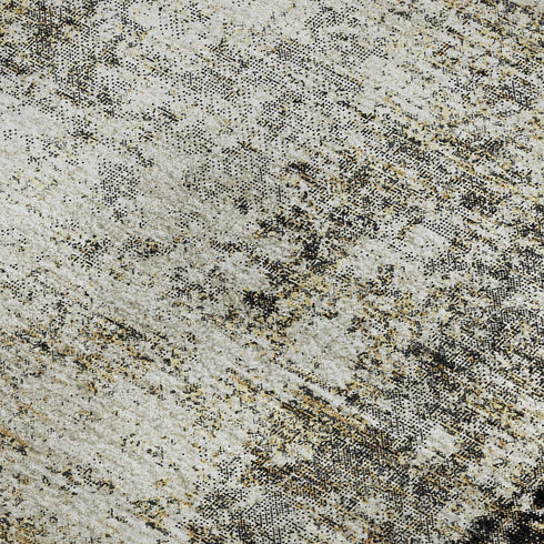 9' X 12' Black And Ivory Abstract Washable Area Rug With UV Protection