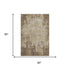 5' X 8' Brown And Beige Abstract Washable Area Rug With UV Protection