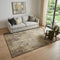 5' X 8' Brown And Beige Abstract Washable Area Rug With UV Protection