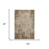 8' X 10' Brown And Beige Abstract Washable Area Rug With UV Protection