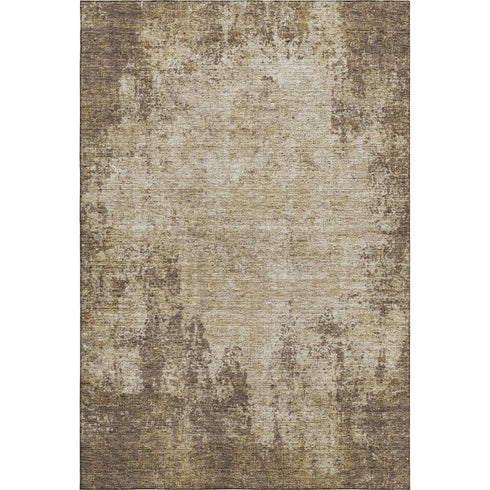 8' X 10' Brown And Beige Abstract Washable Area Rug With UV Protection