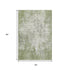 5' X 8' Green And Ivory Abstract Washable Area Rug With UV Protection
