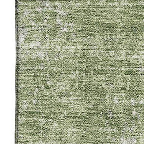 5' X 8' Green And Ivory Abstract Washable Area Rug With UV Protection