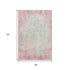 8' X 10' Pink And Ivory Abstract Washable Area Rug With UV Protection